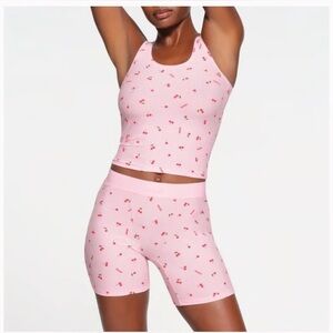 SKIMS SOFT LOUNGE BOXER LIMITED EDITION: CHERRY BLOSSOM PRINT XS